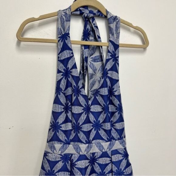 ModCloth Pleated Fit and Flare Halter Floral Dress, Size Small - Picture 4 of 8